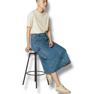 Lark + Grey Y2K Style Blue Denim Cargo Skirt Midi/Long sz M